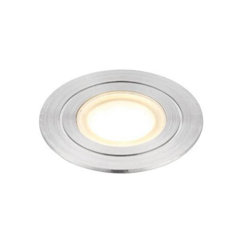 Image of Netlighting Hayz Integrated LED Outdoor Coastal Recessed Light Marine Grade Brushed Stainless Steel Frosted IP67 Grey
