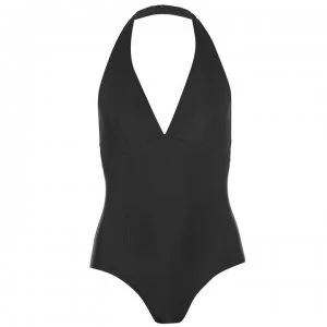 Image of French Connection Quick Dry Halterneck Swimsuit - BLACK
