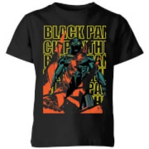 Image of Marvel Avengers Black Panther Collage Kids T-Shirt - Black - 7-8 Years