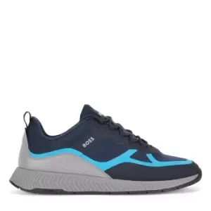 Image of Hugo Boss Green Titanium Runn Lymx Running Trainers In Navy - Size 11