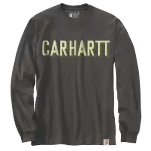 Image of Carhartt Mens Workwear Logo Relaxed Fit Long Sleeve T Shirt L - Chest 42-44' (107-112cm)