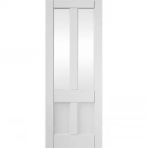 Image of Deco 4 Panel Clear Glazed White Primed Interior Door 1981 x 762mm