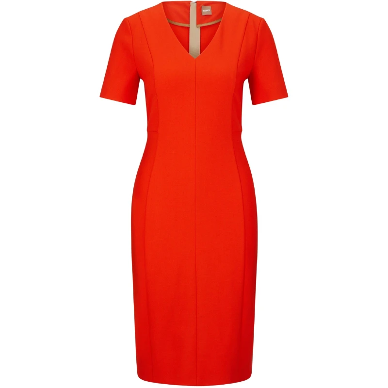 Image of Boss Womens Damaisa Wrap Dress Bright Orange female 4 (XXS)