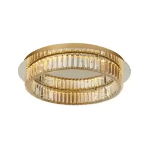 Image of Netlighting Merano Kingston 50cm Integrated LED Semi Flush Light Gold Metal, Cry