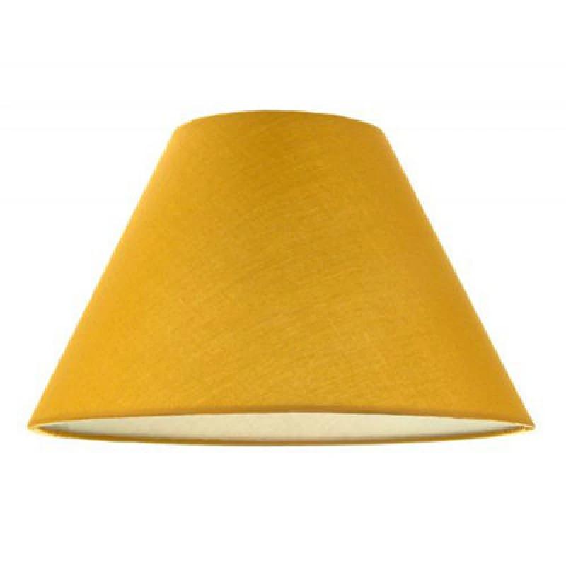 Image of Happy Homewares Traditional 12 Ochre Cotton Coolie Lampshade Suitable For Table Lamp Or Pendant
