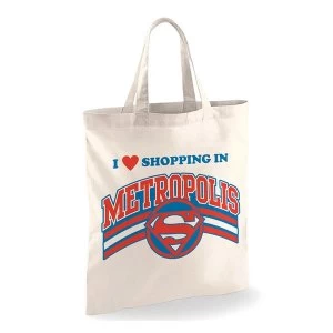 Image of Superman - Shopping In Metropolis Tote Bag - White