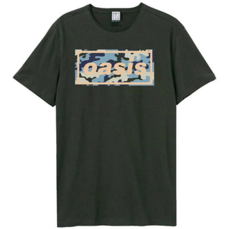 Image of Amplified Amplified Men Camo Logo Oasis T-Shirt in Charcoal Size: X-Small Charcoal XS Male 5063238049147