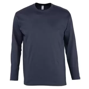 Image of SOLS Mens Monarch Long Sleeve T-Shirt (S) (Navy)