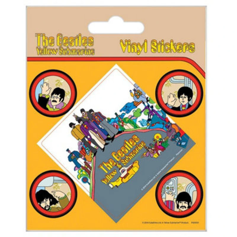 Image of The Beatles The Beatles Yellow Submarine Stickers Set Yellow One Size Unisex 5059444993800