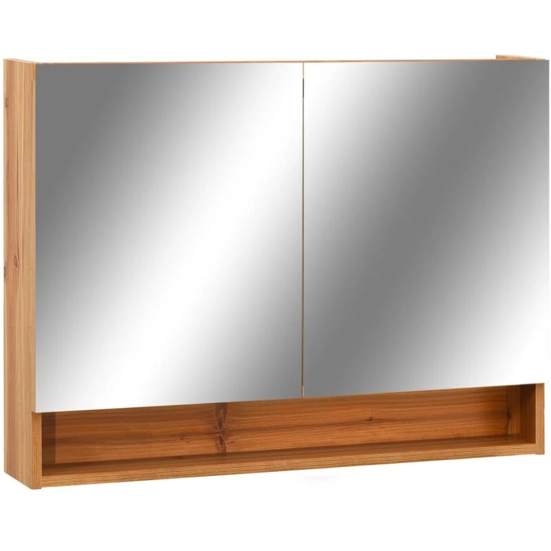 Image of VIDAXL LED Bathroom Mirror Cabinet Oak 80x15x60cm mdf Vidaxl 323606