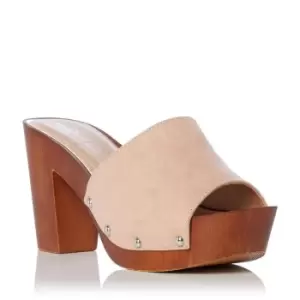 Image of Head Over Heels Janna Studded Block Heel Mules - Brown