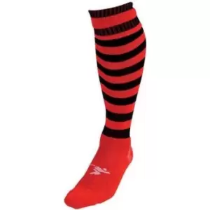 Image of Precision Childrens/Kids Pro Hooped Football Socks (12 UK Child-2 UK) (Red/Black)