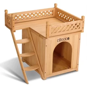 Image of Cat House with Balcony 53.5x54.5x64.5cm