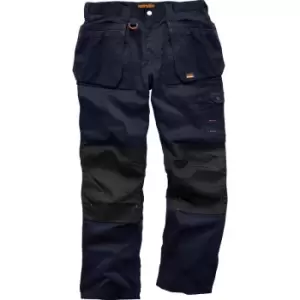 Image of Scruffs Mens Worker Plus Trousers 38" R in Navy Polyester/Cotton