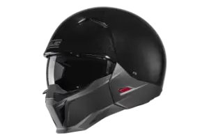 Image of HJC i20 Solid Black / Semi Flat Titanium Jet Helmet M