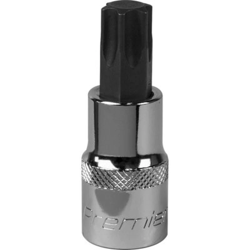 Image of Loops T60 TRX Star Socket Bit - 1/2" Square Drive - PREMIUM S2 Steel Head Knurled Grip Metallics