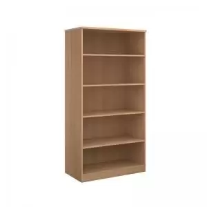 Image of Deluxe bookcase 2000mm high with 4 shelves - beech