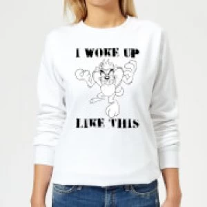 Image of Looney Tunes I Woke Up Like This Womens Sweatshirt - White - XS