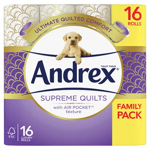 Image of Andrex Supreme Quilts 16 Toilet Rolls