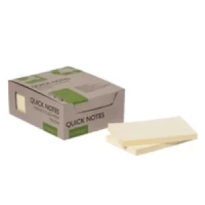 Image of Q-Connect Recycled Notes 127x76mm Yellow (Pack of 12) KF17322