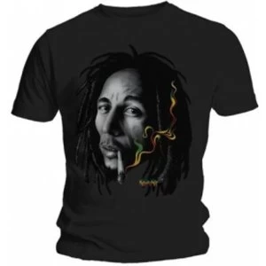Image of Bob Marley Rasta Smoke Black T Shirt: Medium