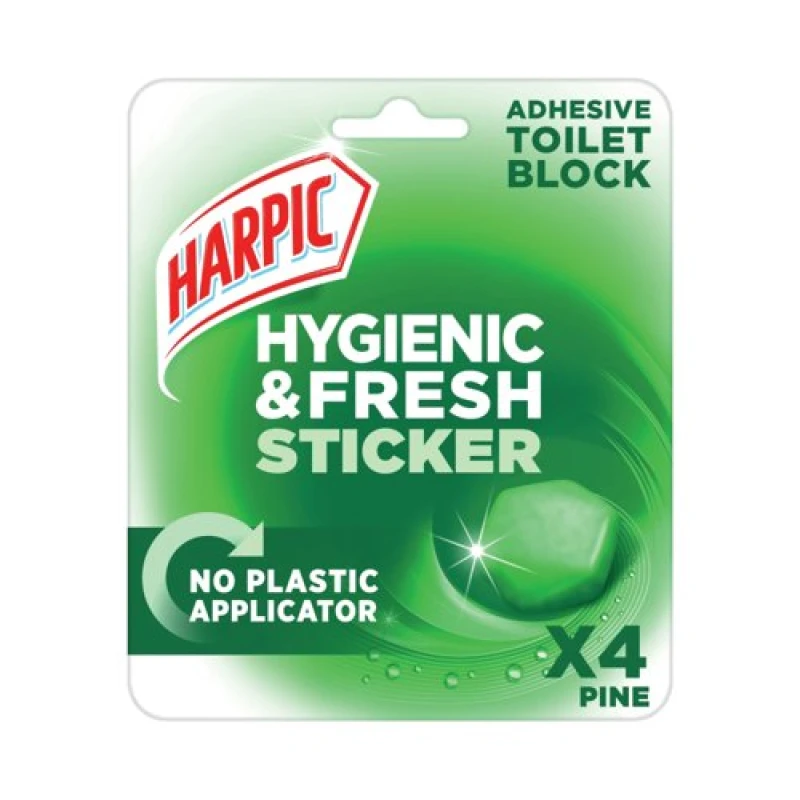 Image of Harpic Hygienic Fresh Sticker Adhesive Toilet Blocks Pine (24 Pack) 3275287