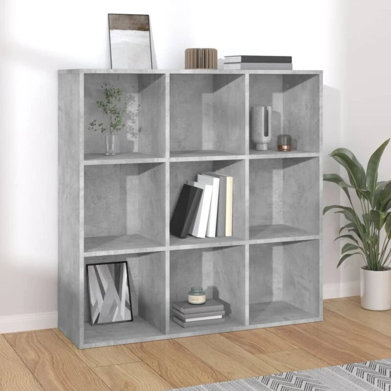 Image of VIDAXL Book Cabinet Concrete Grey 98x29x97.5cm Engineered Wood Vidaxl 801129