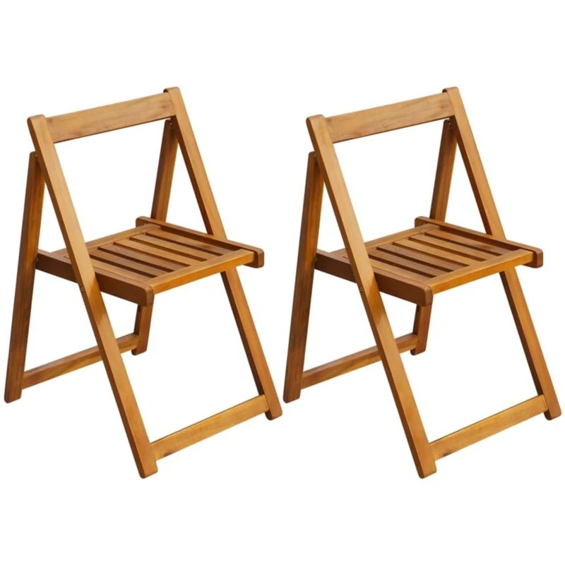 Image of VIDAXL Folding Garden Chairs 2 pcs Solid Acacia Wood vidaXL 42660