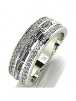 Image of Moissanite 9Ct White Gold Band Ring
