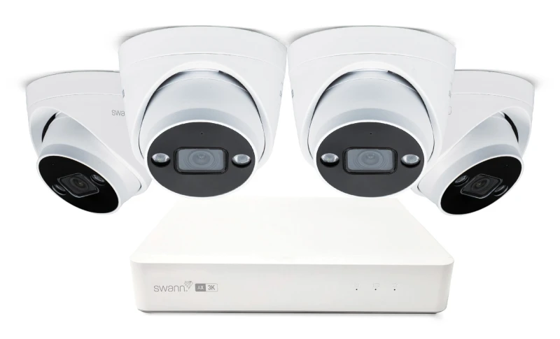 Image of Swann AdvancedX 3K Wired NVR Security System with 24/7 Recording - 4 D