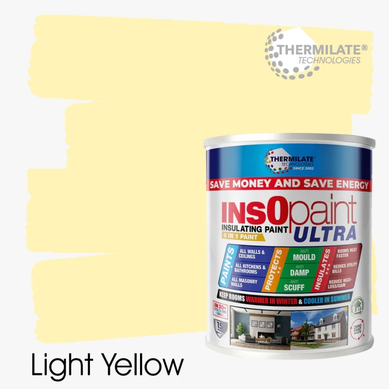 Image of THERMILATE TECHNOLOGIES InsOpaint ULTRA - 9 IN 1 Interior & Exterior Paint - 5L in Light Yellow Light Yellow Unisex 5L