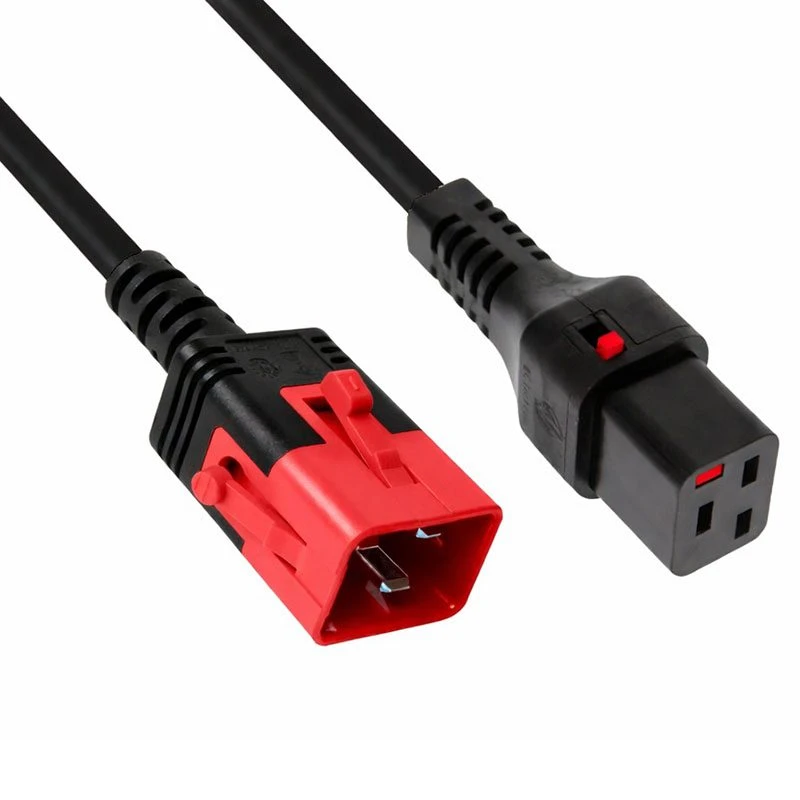 Image of FDL 1M IEC C20 PLUG TO IEC C19 SOCKET DUAL LOCKING EXTENSION