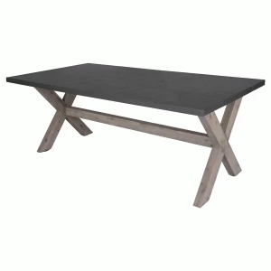 Image of Charles Bentley Fibre Cement and Acacia Wood Rectangle Dining Bench
