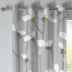 Image of Fusion Kalmar Grey Eyelet Curtains Grey