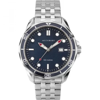 Image of Blue And Silver 'Accurist Date Bracelet' Watch - 7290