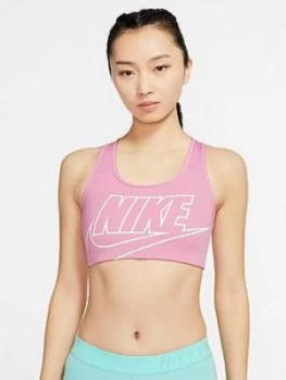 Image of Nike Training Medium Control Futura Bra - Flamingo
