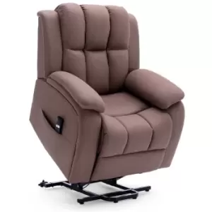 Image of More4homes - brookline electric fabric single motor riser recliner lift mobility tilt chair mocha - Mocha