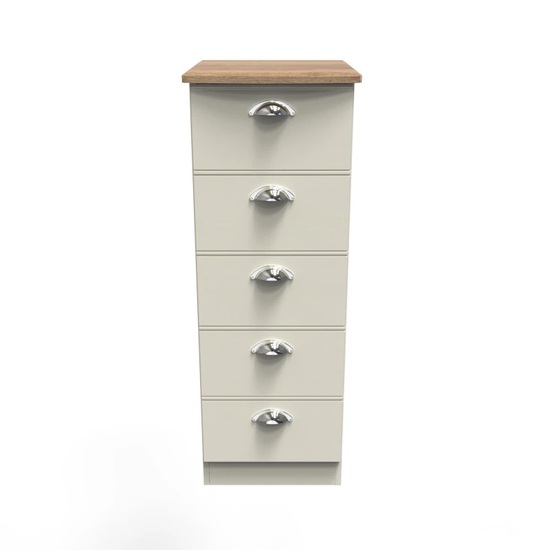 Image of Ready Assembled 2 U Albert 5 Drawer Tallboy (Ready Assembled) Cream