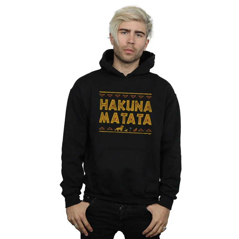 Image of Disney Men The Lion King Hakuna Matata Hoodie in Black Size: Small Black S Male 5059308756879