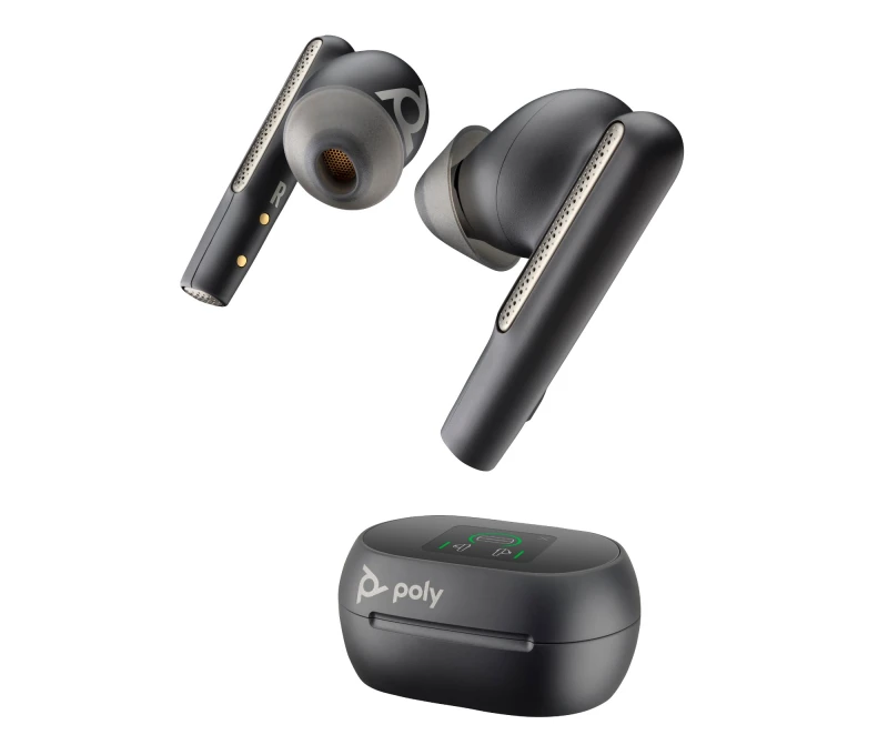 Image of Poly Voyager Free 60 UC Carbon Black Earbuds BT700 USB-C Adapter PY05385