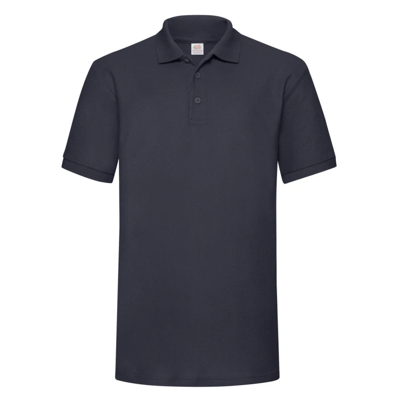 Image of Fruit Of The Loom Fruit of the Loom Men 65 35 Heavyweight Polo Shirt in Mid Navy Size: Small Mid Navy S Male 5063527471895