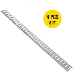 Image of VEVOR E-Track Tie-Down Rail, 4PCS 8-FT Steel Rails w/ Standard 1"x2.5" Slots, Compatible with O and D Rings & Tie-Offs and Ratchet Straps & Hooked Cha
