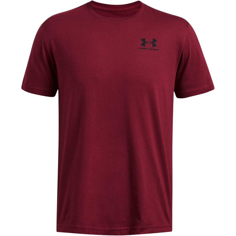 Image of Under Armour Armour UA Left Chest Logo Short Sleeve Mens Regular Fit T-Shirts M Red 59089773390