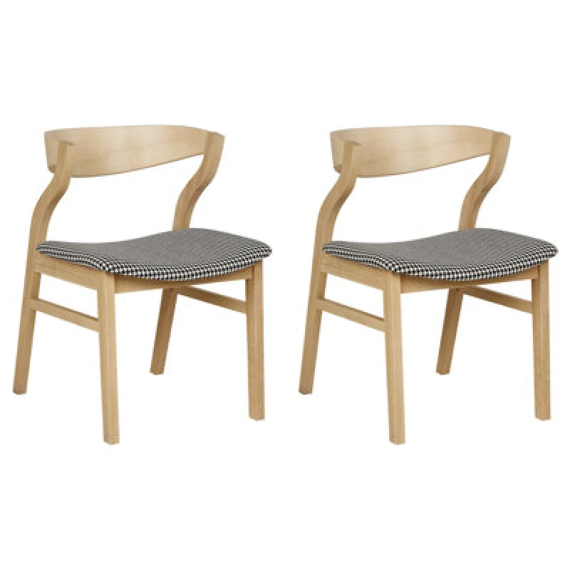 Image of Beliani Set Of 2 Dining Chairs Maroa Wood Black/ White