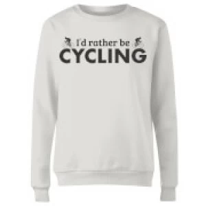 Image of I'd Rather be Cycling Womens Sweatshirt - White - 4XL