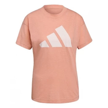 Image of adidas 3Bar Winners Tee Ladies - Ambient Blush Mel.