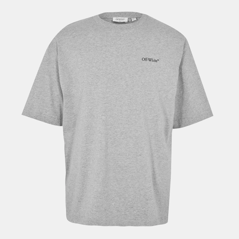 Image of Off White Mens Windy Arrow Skate Oversized T-Shirt Light Grey/Blk male L