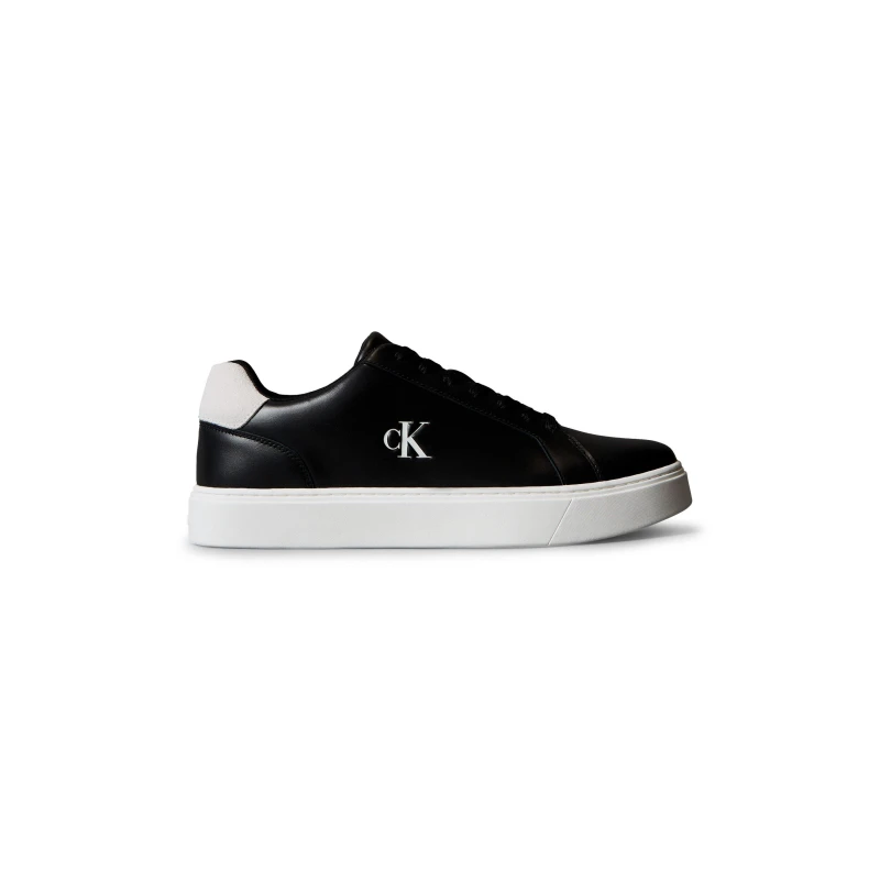 Image of Calvin Klein Mens Leather Classic Cup Low-Top Trainers Black/White male 7 (41)
