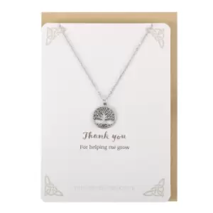 Image of Silver Thank You Tree of Life Necklace Card