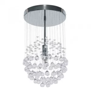 Image of Denver Ceiling Fitting in Chrome with Acrylic Droplets